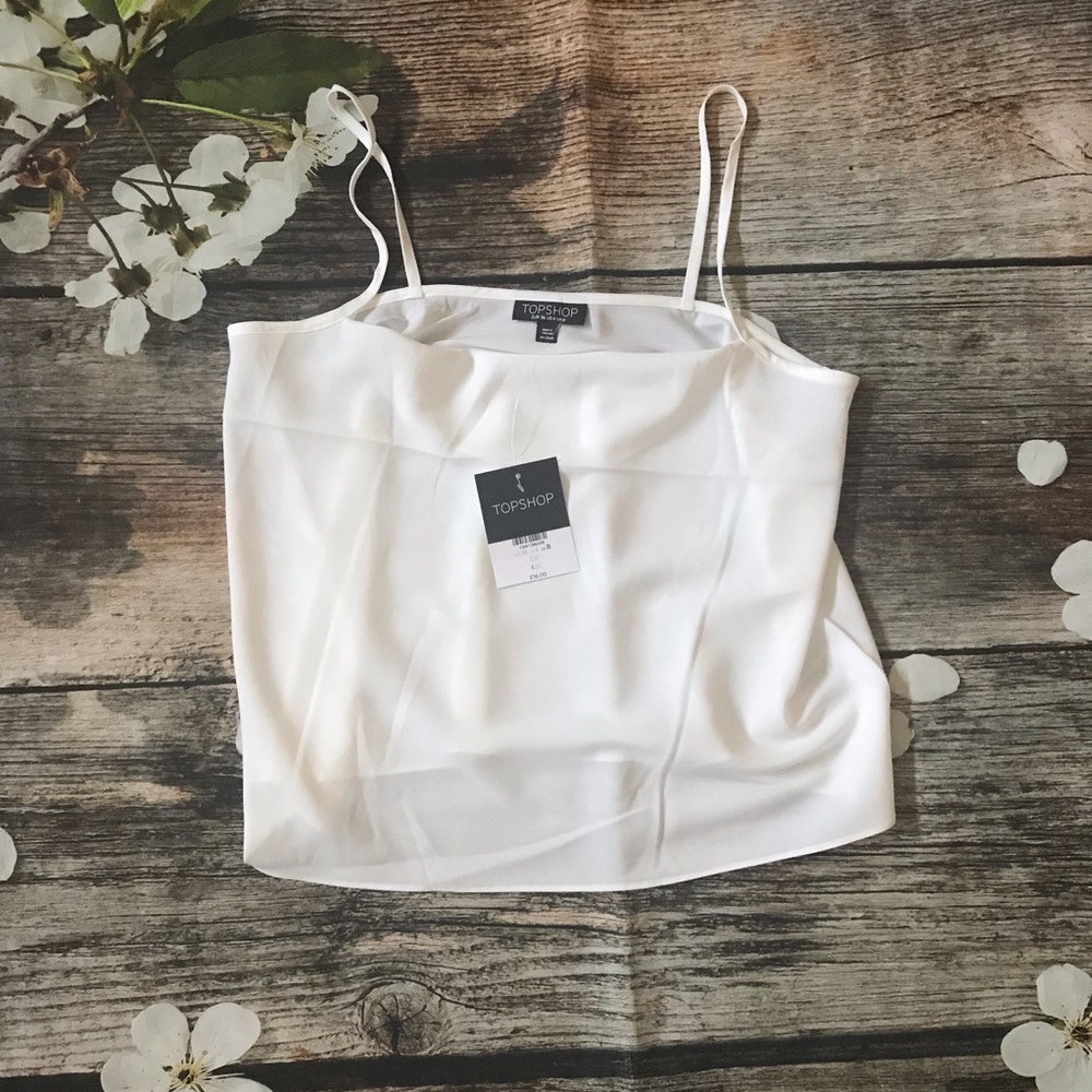 Topshop White Cowl Neck Cami - Picture 5 of 8
